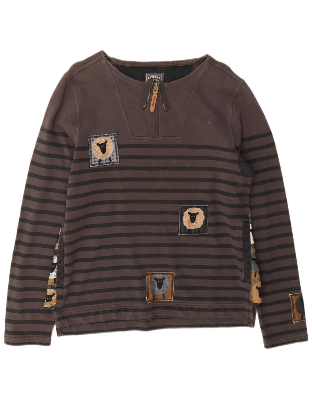 Sudadera tipo jersey para hombre de Fat Face, color gris, pequeño, a rayas