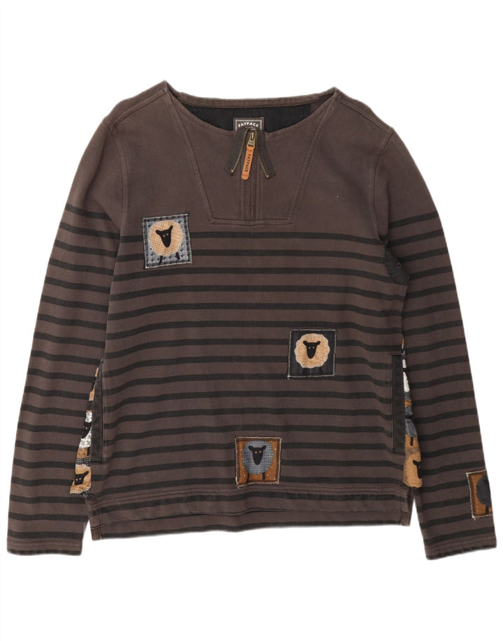 Sudadera tipo jersey para hombre de Fat Face, color gris, pequeño, a rayas