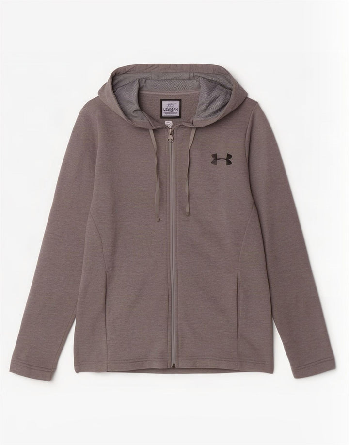 Under Armour Sudadera con capucha y cremallera Cold Gear para hombre, poliéster gris pequeño