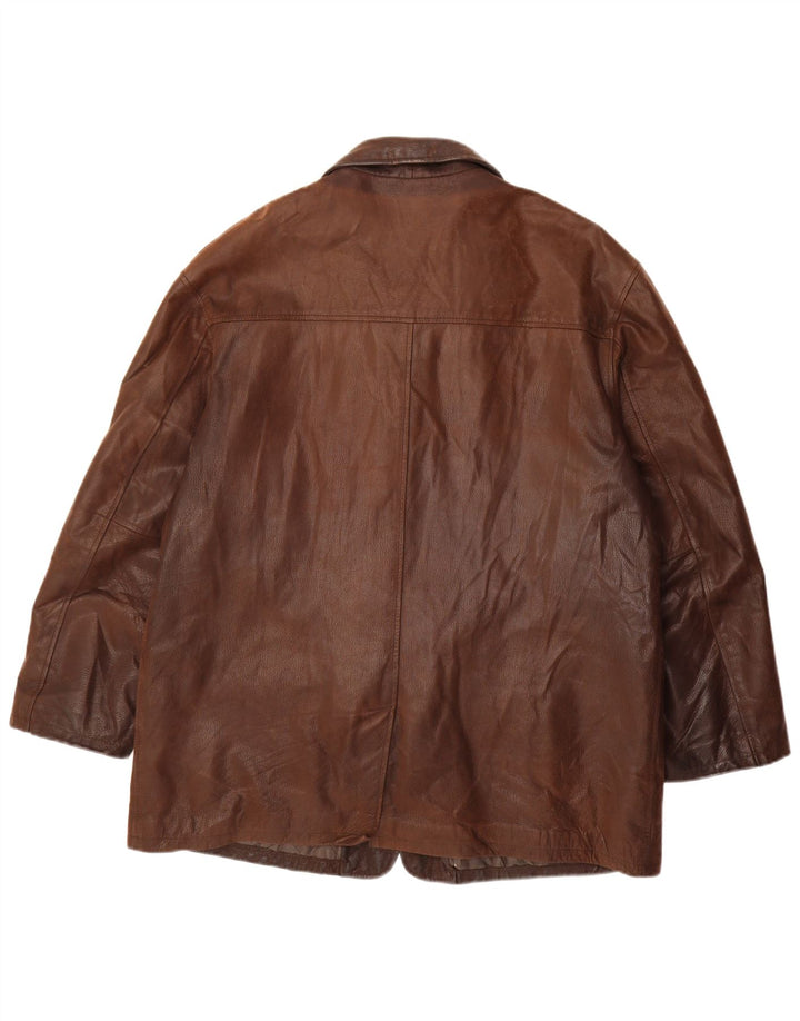 VINTAGE Chaqueta de cuero para hombre IT 52 XL Cuero marrón