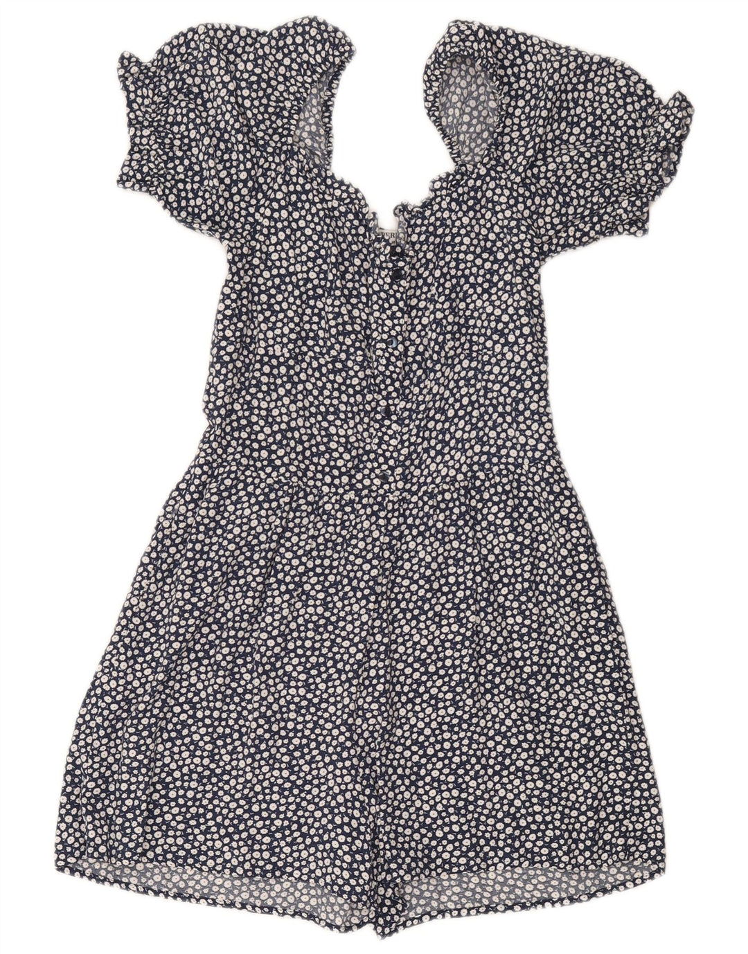 SUPERDRY Mono corto para mujer UK 8 Small Azul marino Floral Viscosa