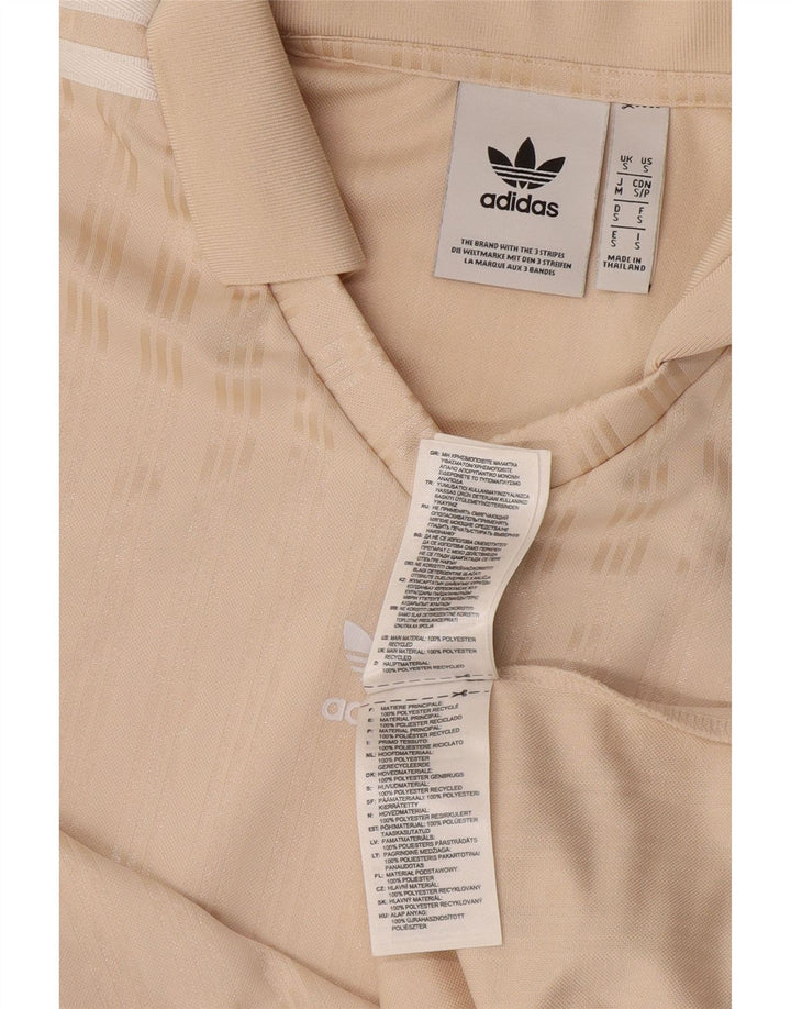 Polo Adidas Hombre Pequeño Poliéster A Rayas Beige