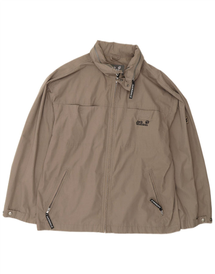 Jack Wolfskin Chaqueta utilitaria con capucha para hombre Reino Unido 40 Poliéster gris grande