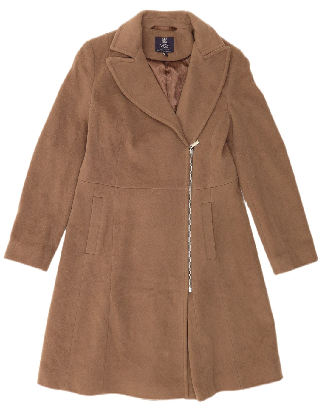 Marks & Spencer Abrigo para mujer Reino Unido 10 Pequeño Lana Beige