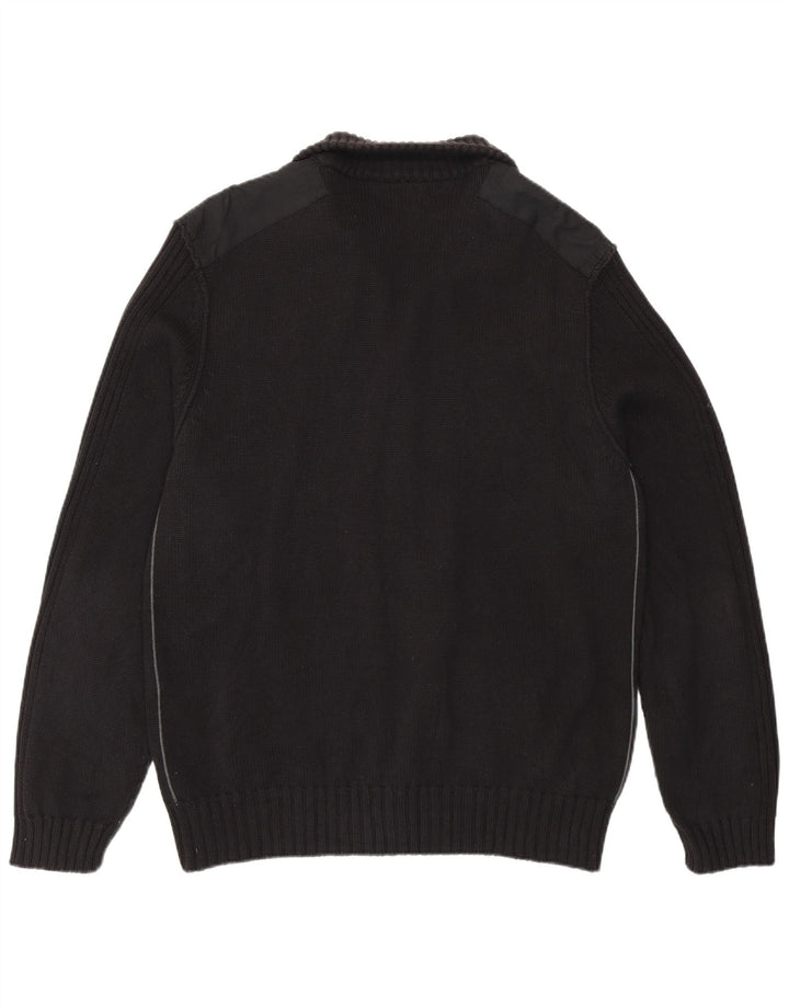 Calvin Klein Cárdigan para hombre suéter grande de algodón negro