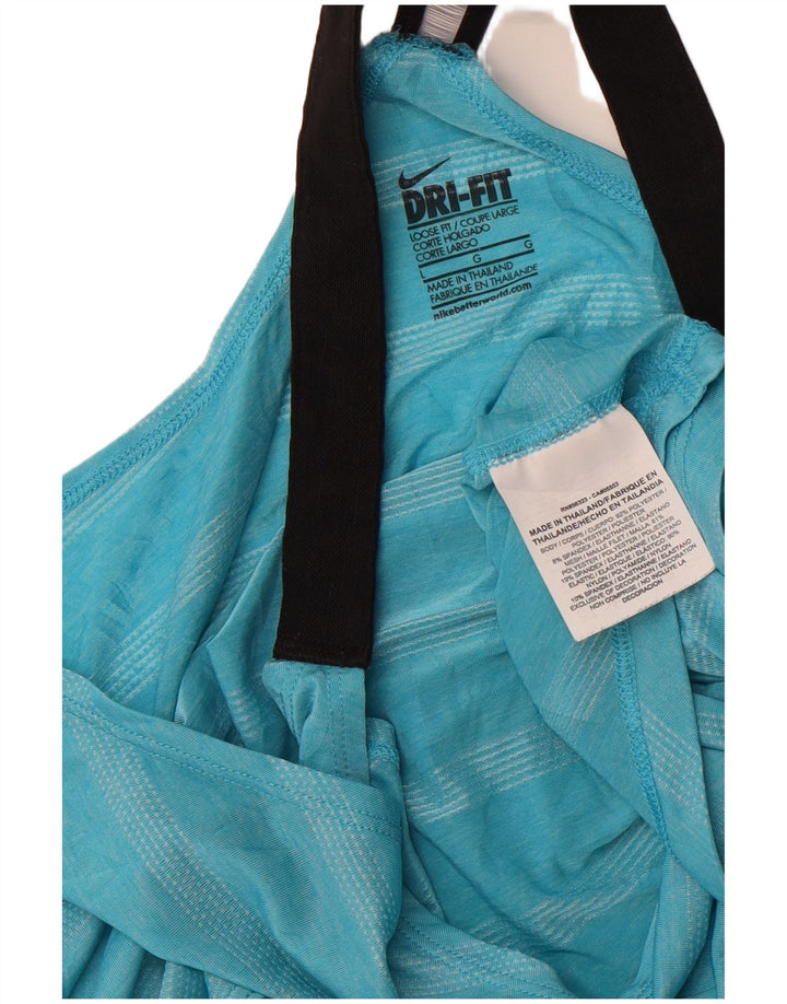 NIKE Mujer Chaleco Top UK 40 Grande Azul Rayas Poliéster Deportes