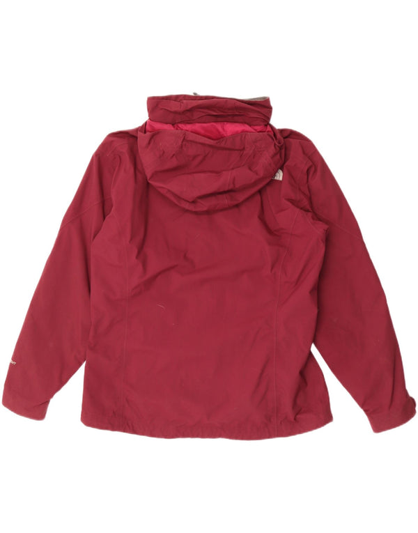 The North Face Chaqueta impermeable con capucha para mujer UK 46 Large Nylon burdeos