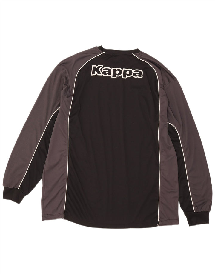 Kappa Hombre Graphic Top Manga Larga 3XL Negro Colorblock Poliamida