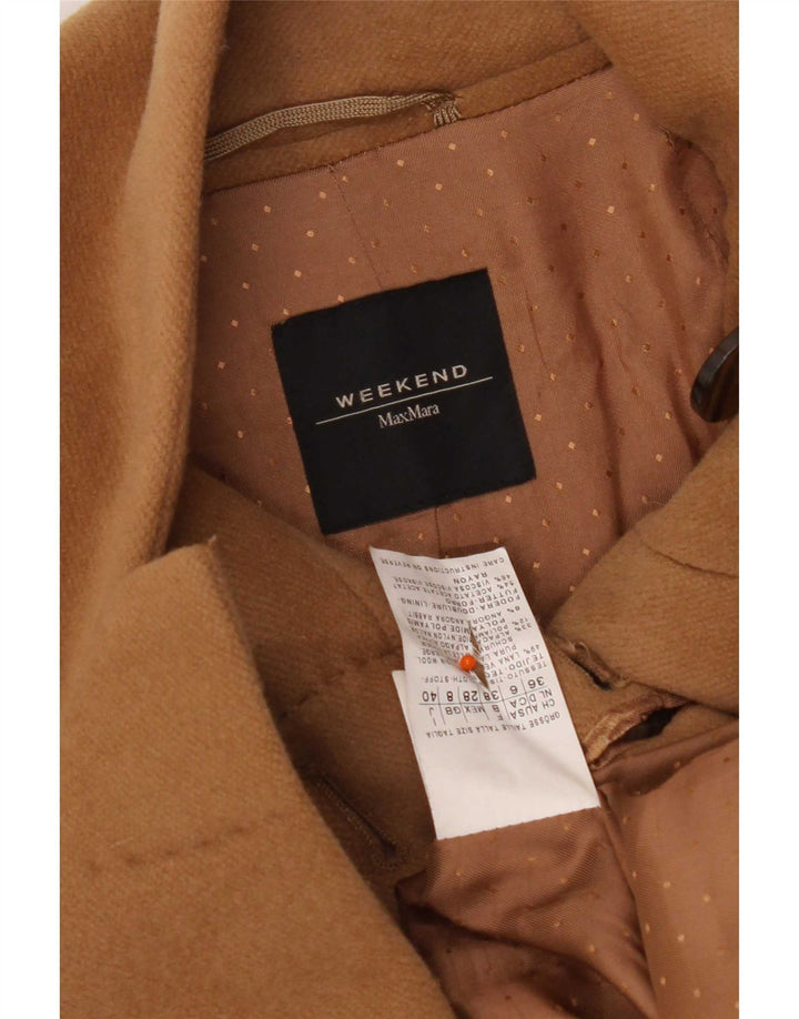 Abrigo de fin de semana para mujer Max Mara UK 8 Small Beige Lana virgen