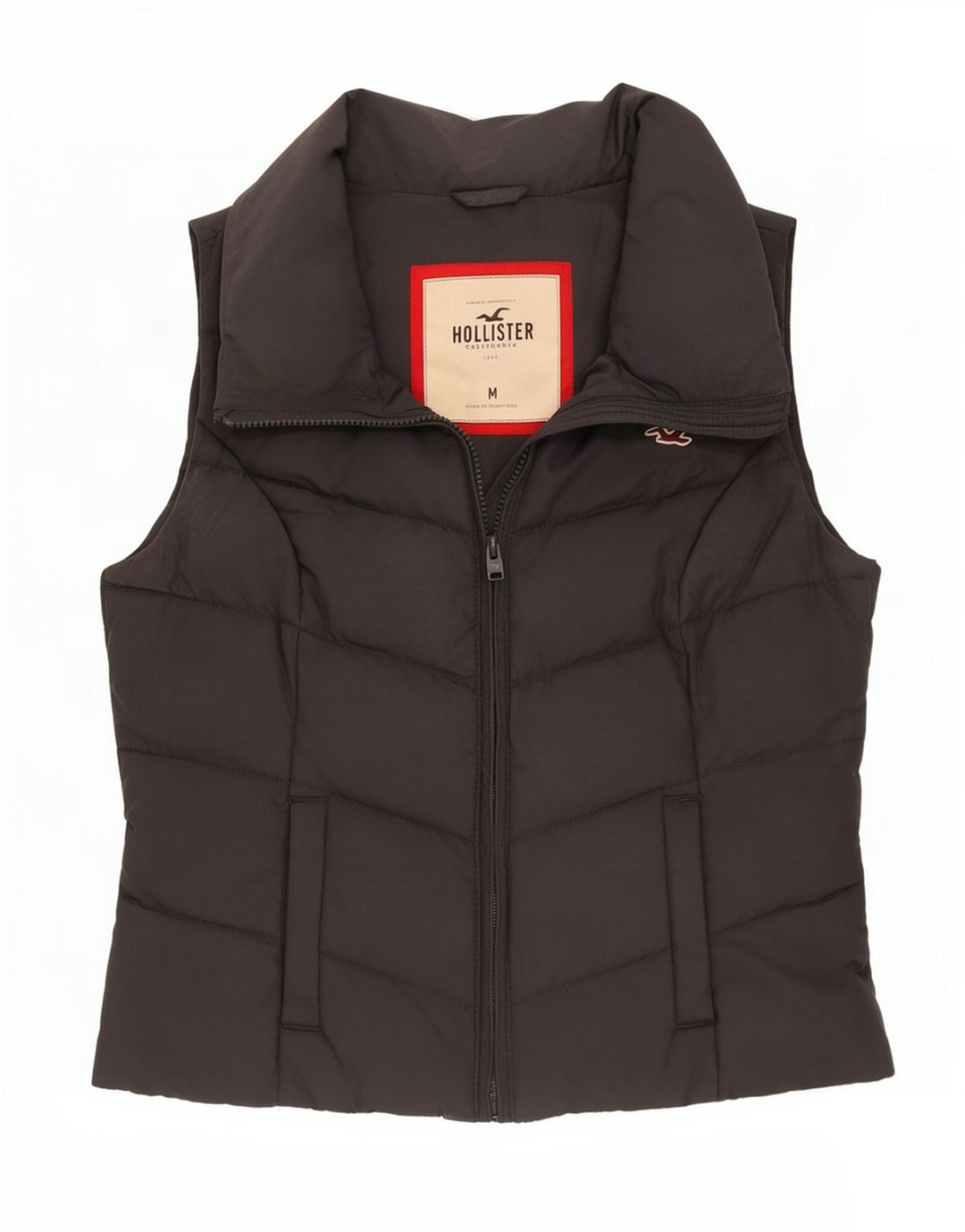 Chaleco acolchado Hollister para mujer UK 40 Poliéster gris medio