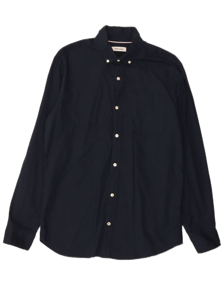 Camisa Jack & Jones Hombre Grande Azul Marino Algodón
