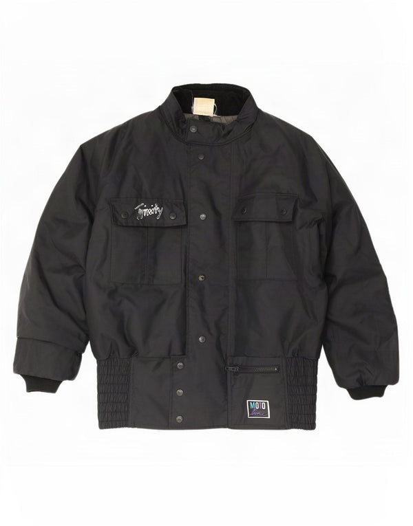 Vintage hombres Racer chaqueta Reino Unido 40 grande negro colorblock