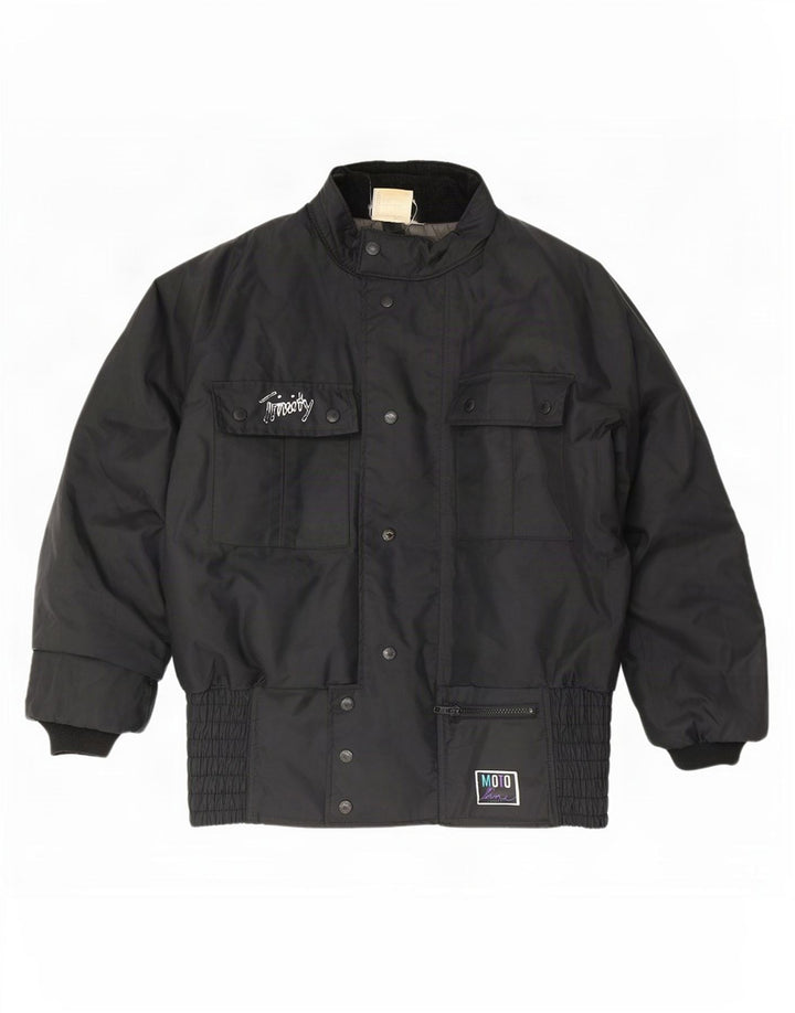Vintage hombres Racer chaqueta Reino Unido 40 grande negro colorblock