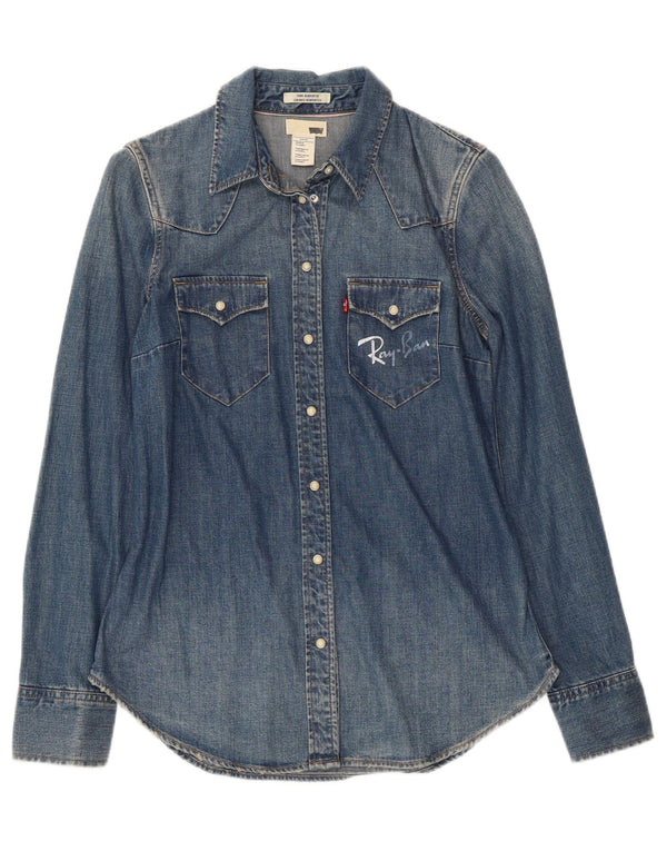 LEVI'S Womens Denim Shirt UK 10 Small Blue Cotton