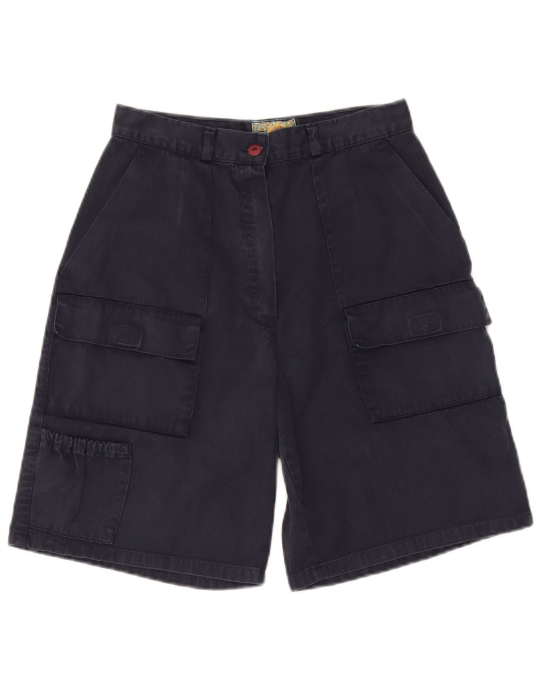 Vintage mujeres Bermudas Cargo Shorts IT 44 Medio W28 Algodón Azul Marino