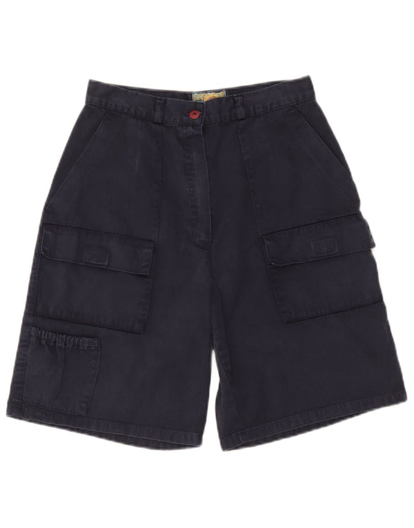 Vintage mujeres Bermudas Cargo Shorts IT 44 Medio W28 Algodón Azul Marino