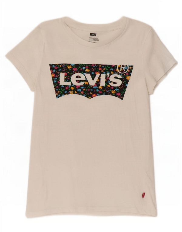 Levi's Camiseta gráfica para mujer Top UK 6 XS Algodón blanco