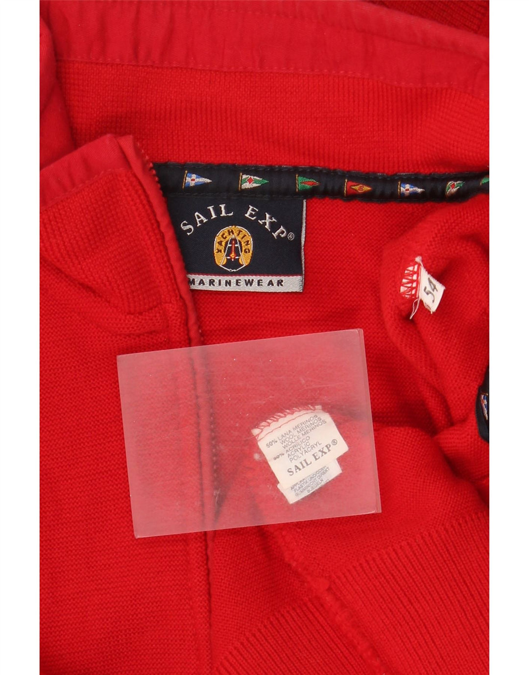 Sail Exp Jersey de cuello con cremallera para hombre IT 54 XL Lana roja