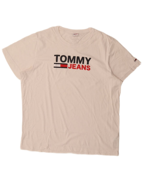 Tommy Hilfiger Camiseta gráfica para hombre Top 2XL Algodón blanco