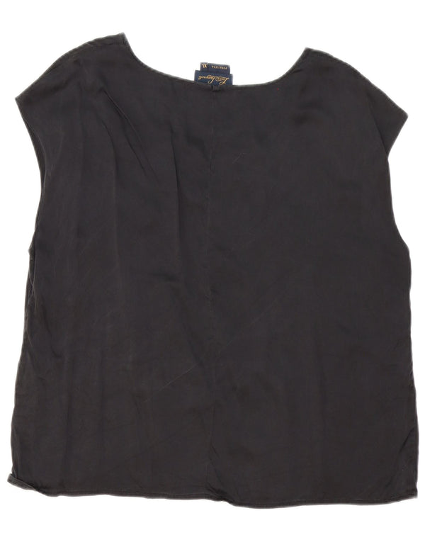 Luisa Spagnoli Blusa sin mangas para mujer UK 40 XL Seda negra