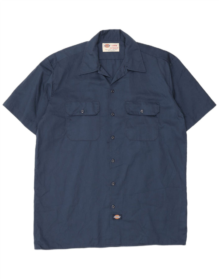 Camisa Dickies Hombre Manga Corta Grande Poliéster Azul Marino