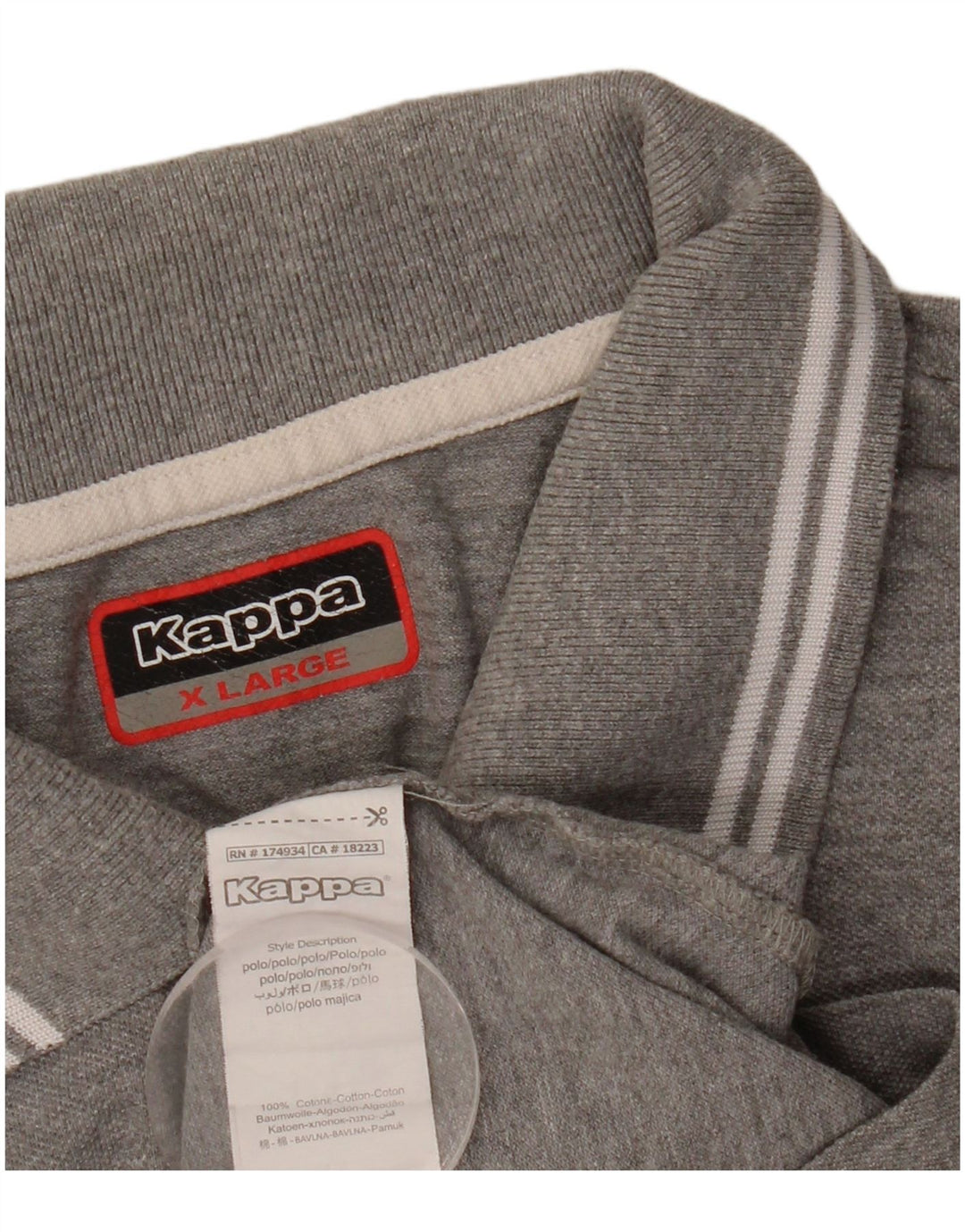 Kappa Polo Hombre XL Gris Algodón