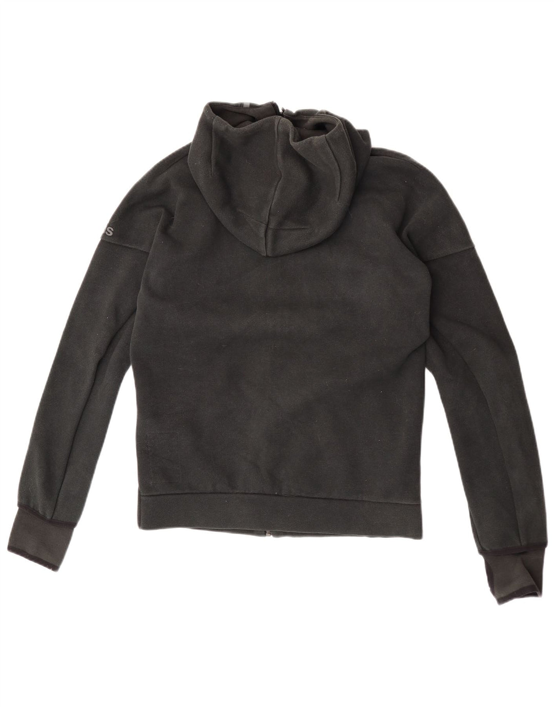 Adidas - Sudadera con capucha para hombre con cremallera gráfica, talla pequeña, poliéster negro