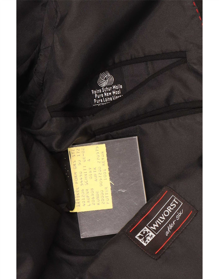 Wilvorst Chaqueta tipo blazer con 1 botón para hombre EU 50 Large Lana negra