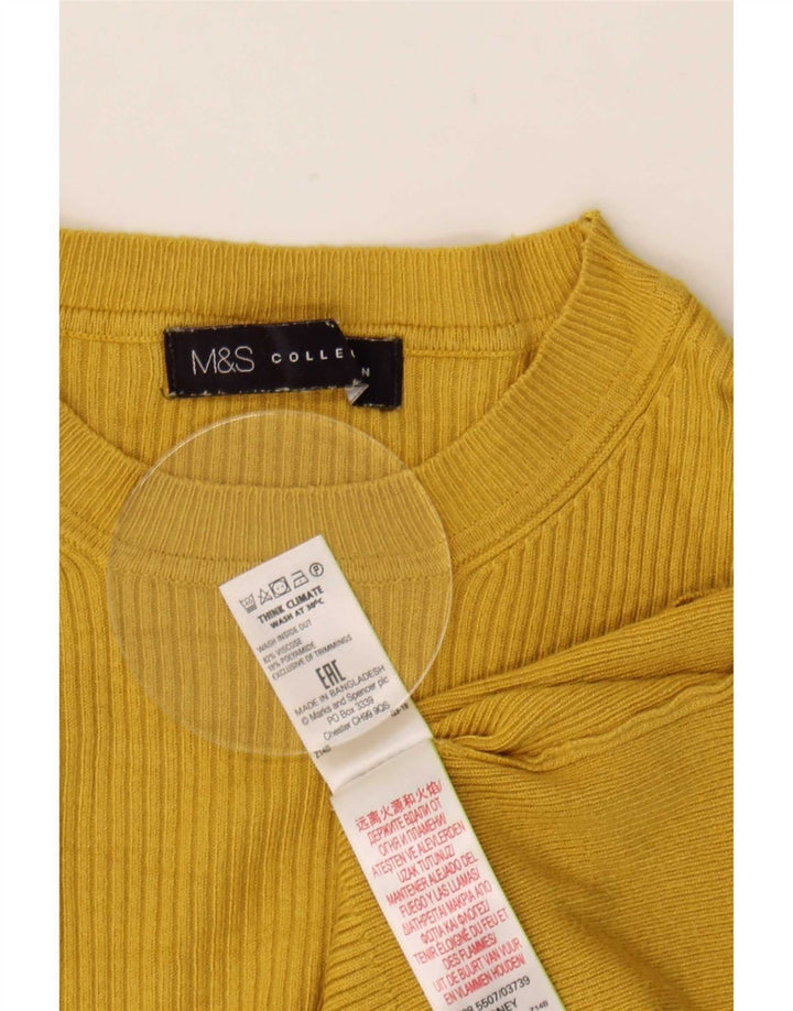 Marks & Spencer Jersey de cuello redondo para mujer UK 12 Viscosa amarilla mediana