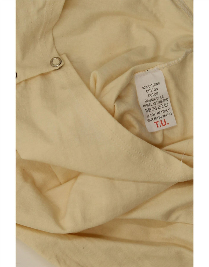 Vintage mujer body UK 10 pequeño algodón beige
