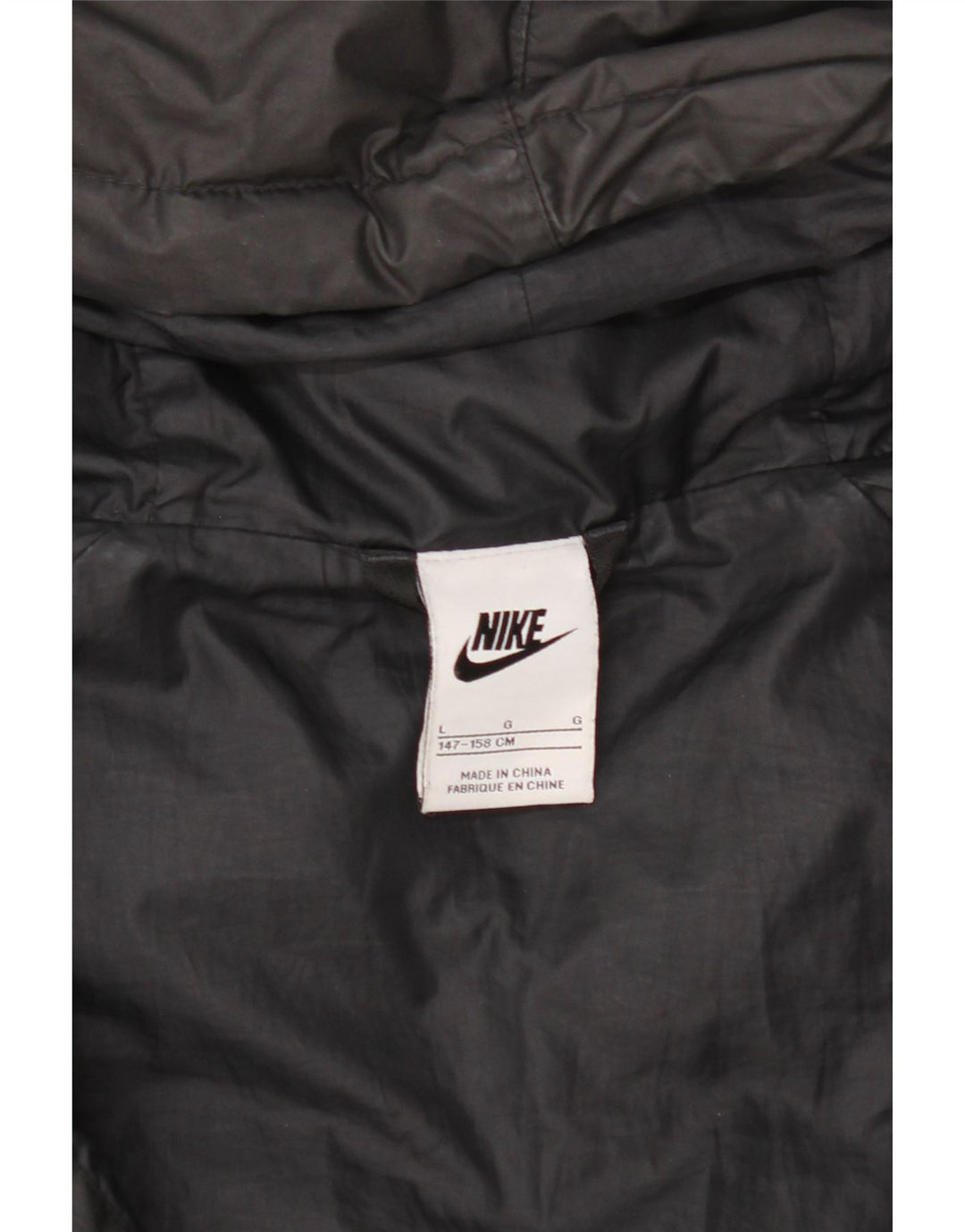 Nike Chaqueta acolchada con capucha para niños 12-13 años Grande Poliéster negro