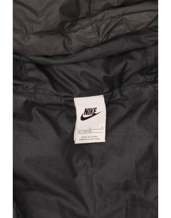 Nike Chaqueta acolchada con capucha para niños 12-13 años Grande Poliéster negro