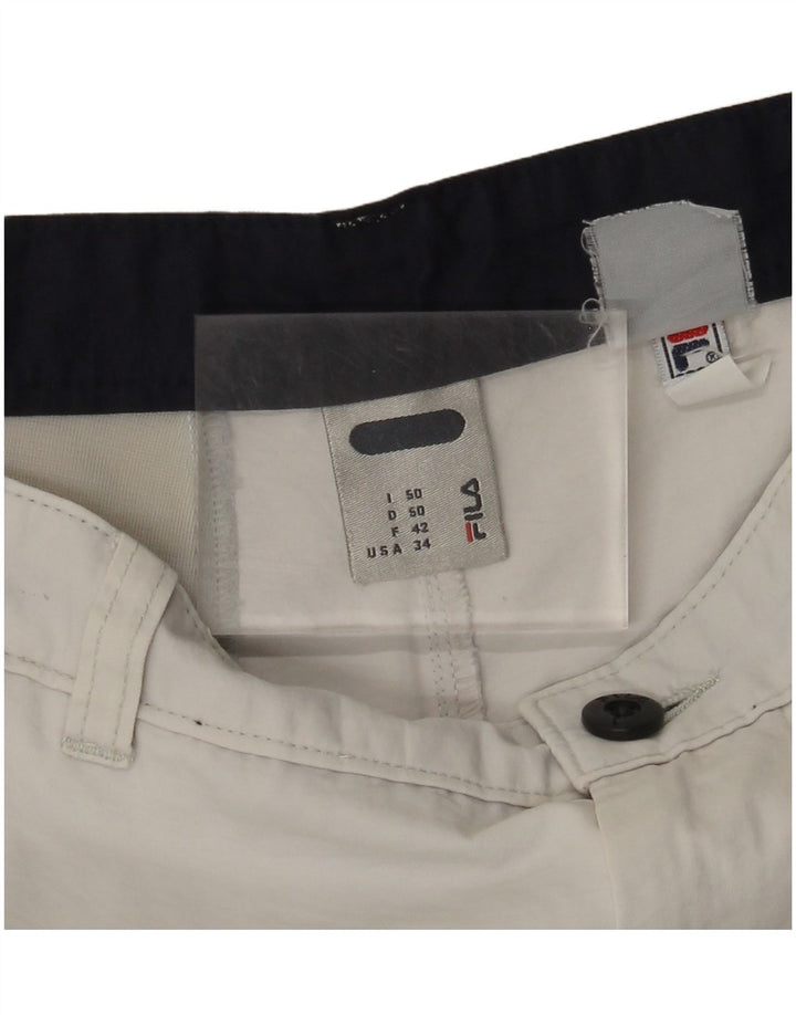 Fila pantalones cortos cargo para hombre IT 50 grande W32 blanco