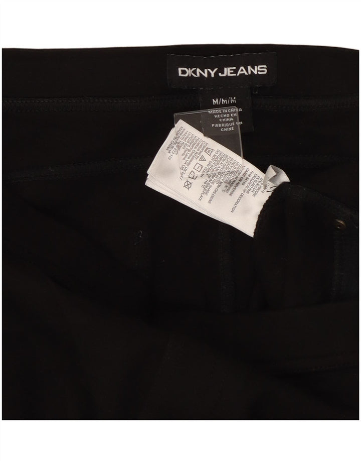 Dkny Mujer Pantalones Casuales Slim Medium W30 L27 Viscosa Negra