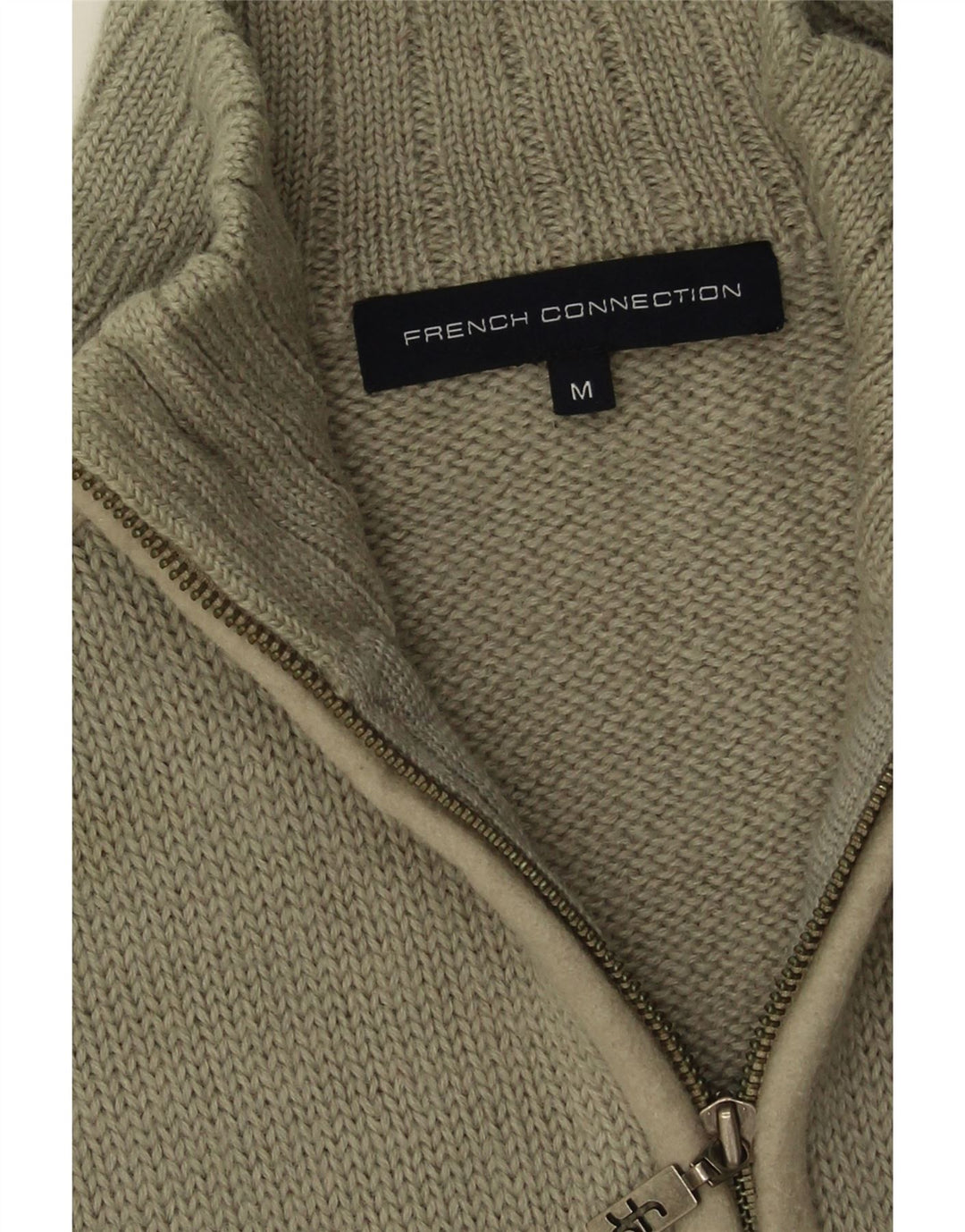 French Connection Jersey tipo cárdigan para hombre de lana color caqui medio