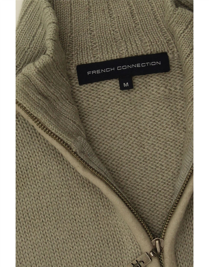 French Connection Jersey tipo cárdigan para hombre de lana color caqui medio