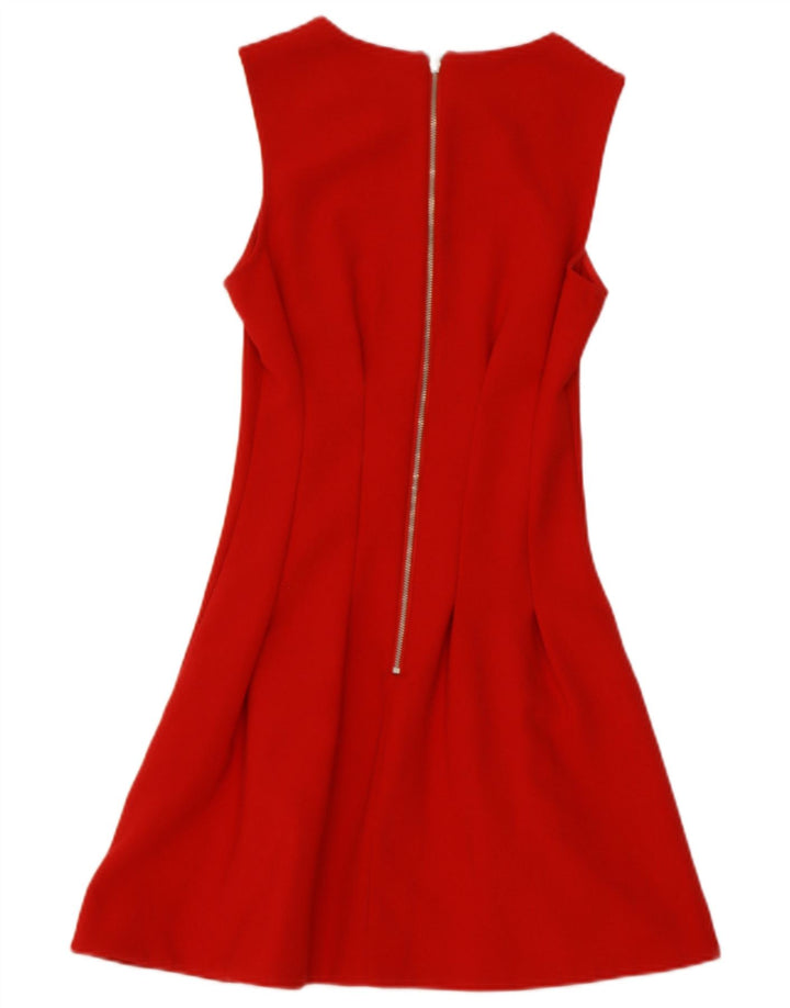 TOPSHOP Vestido acampanado sin mangas para mujer UK 6 XS Poliéster rojo