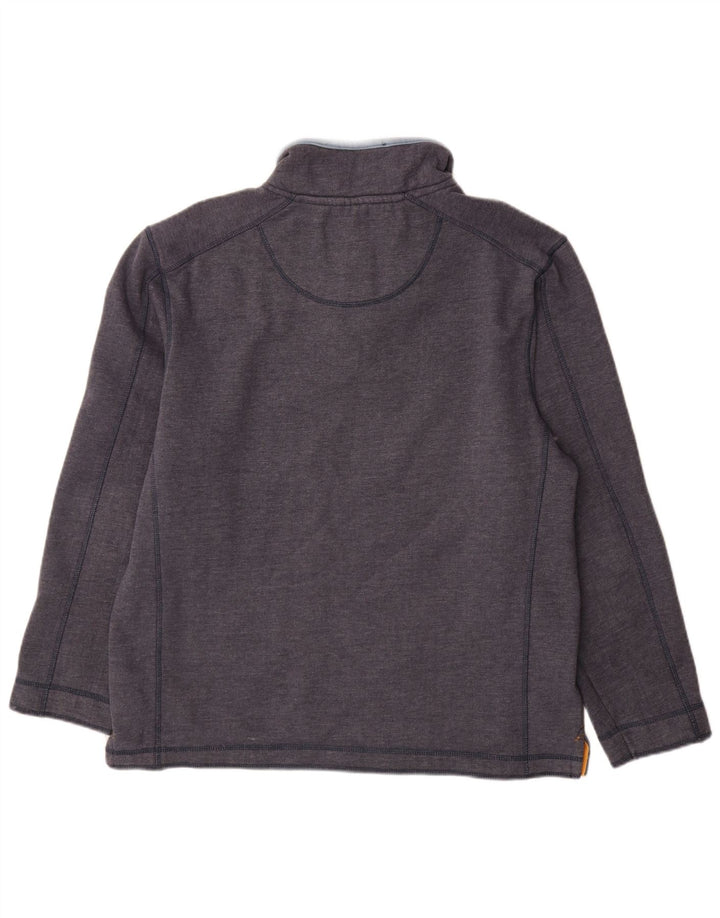 WEIRD FISH Sudadera con cuello y cremallera para hombre, jersey grande, algodón azul marino
