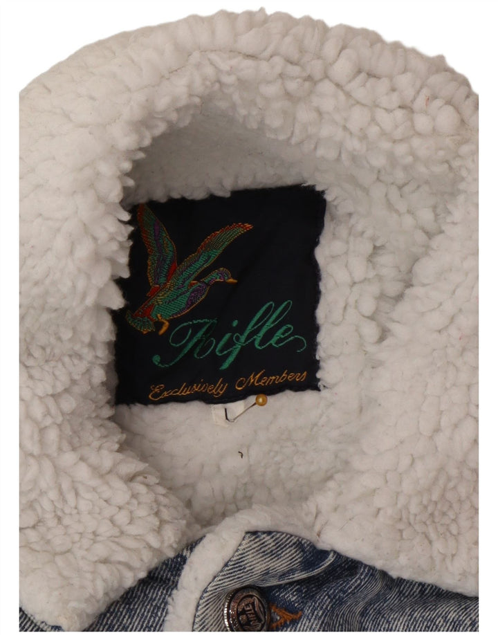 Parfois Hombre Chaqueta Sherpa Vaquera UK 40 Grande Algodón Azul