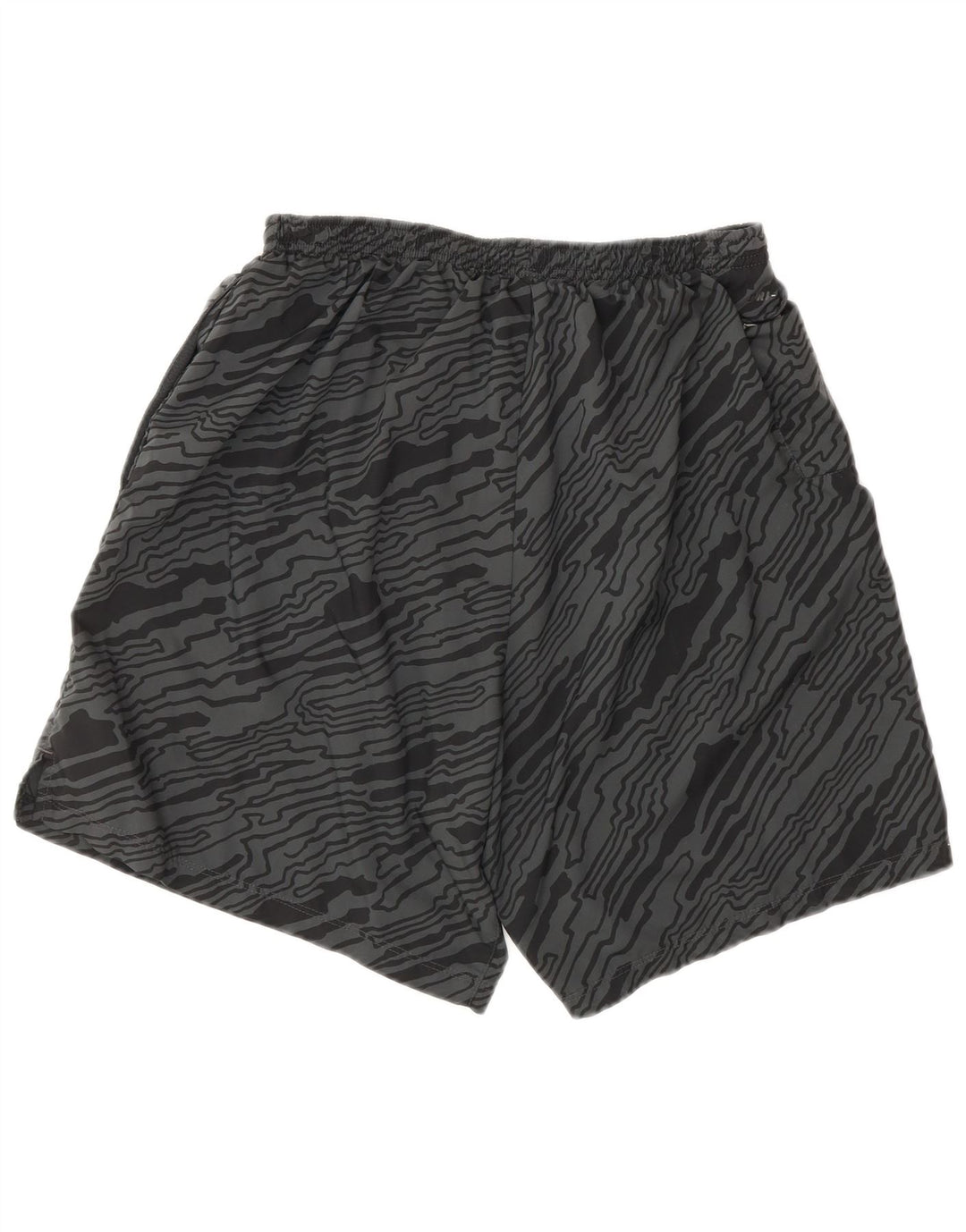 NIKE Pantalones cortos deportivos Dri Fit con patrón abstracto para hombre, poliéster gris grande