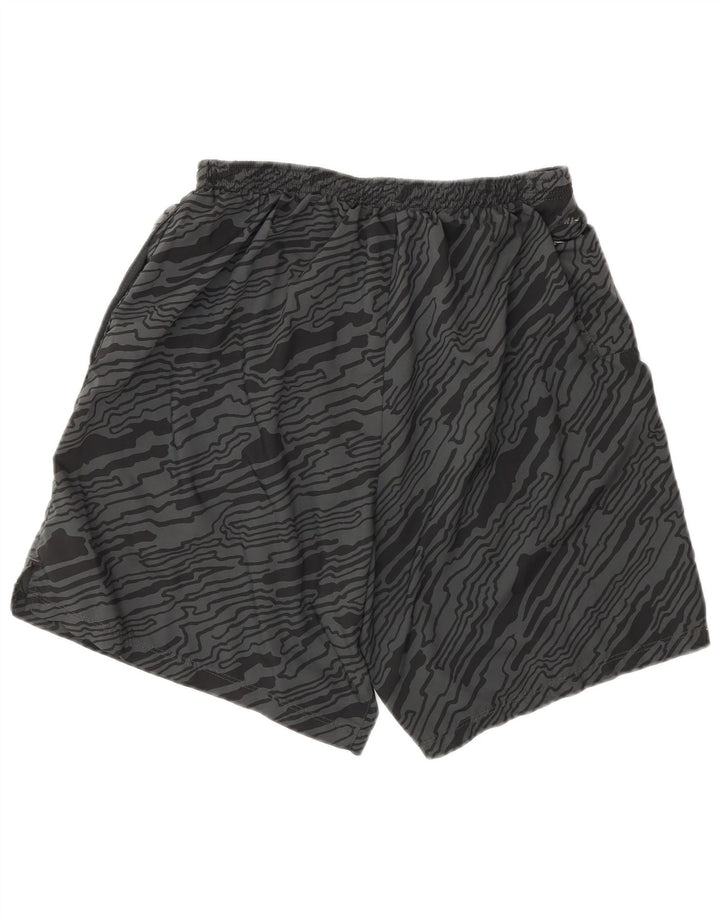 NIKE Pantalones cortos deportivos Dri Fit con patrón abstracto para hombre, poliéster gris grande