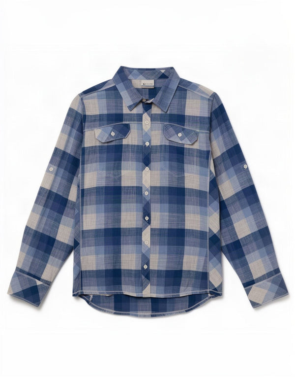 Camisa Columbia para mujer UK 18 XL Algodón a cuadros azules