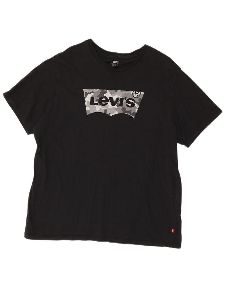 LEVI'S Camiseta gráfica para hombre Top XL Algodón negro