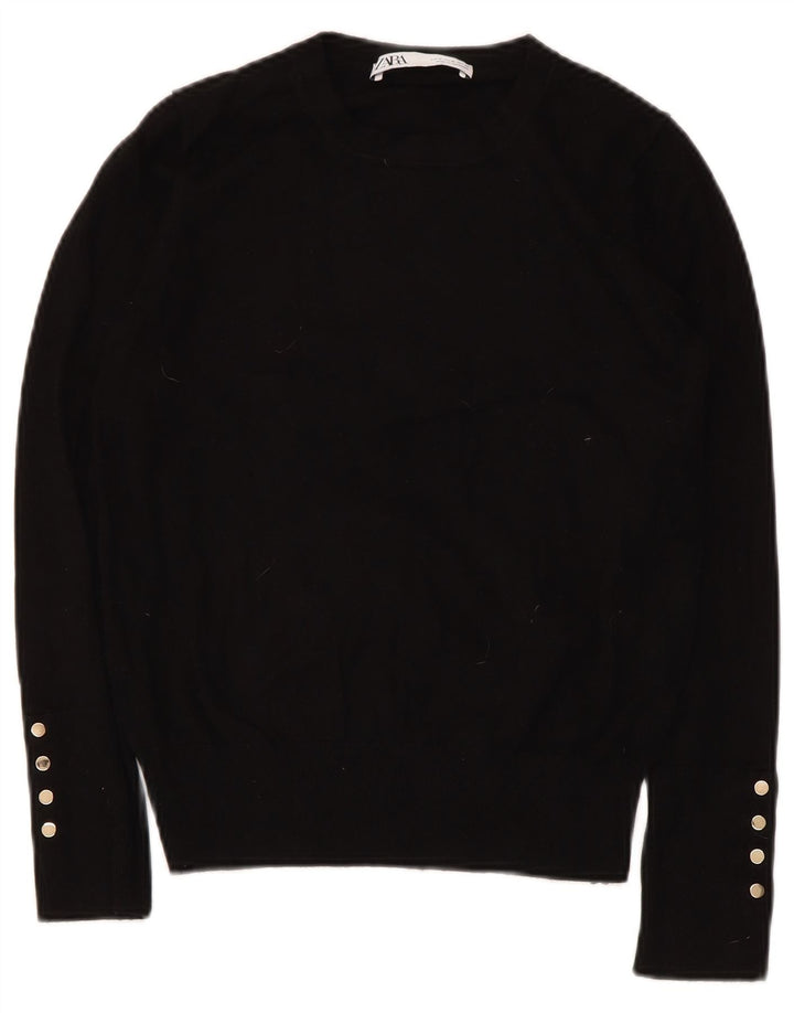 Zara - Jersey con cuello barco para mujer, talla 40, talla M, color negro
