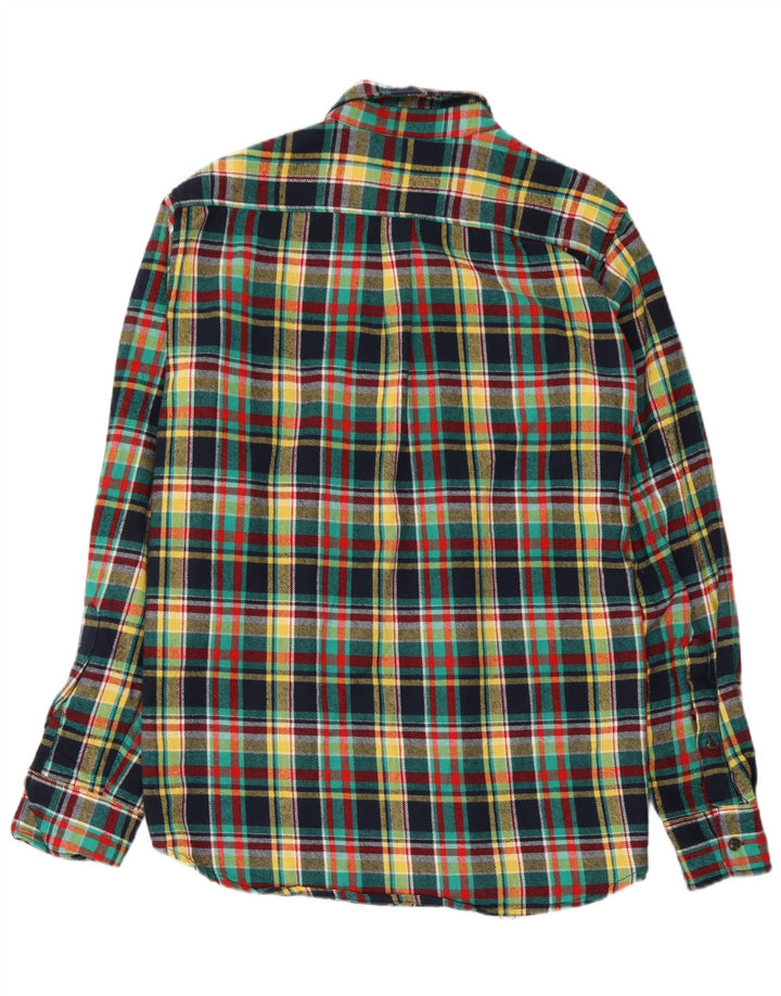 Camisa de franela Scout para hombre de algodón a cuadros multicolores grandes