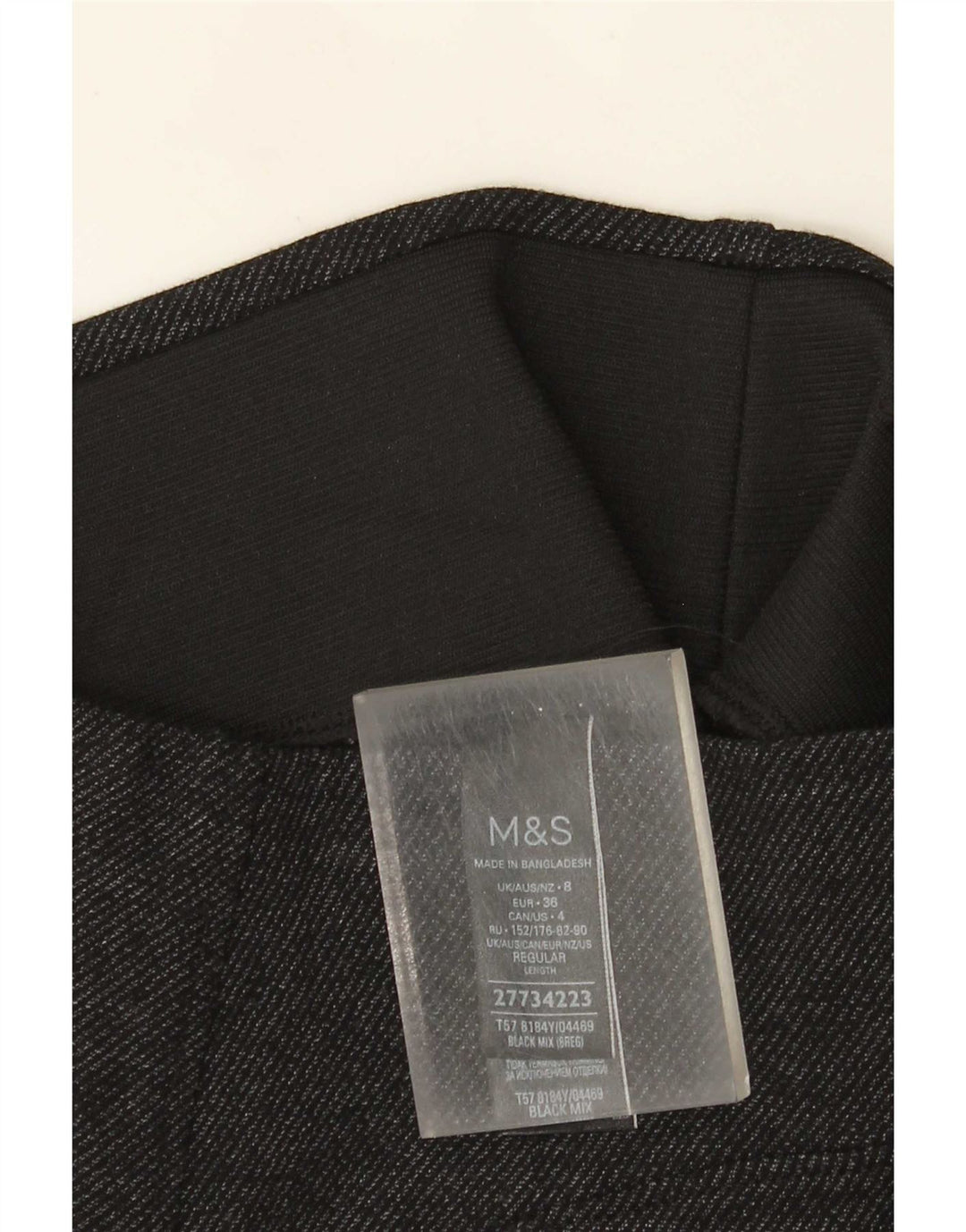 Marks & Spencer Leggings para mujer UK 8 Small Viscosa moteada negra