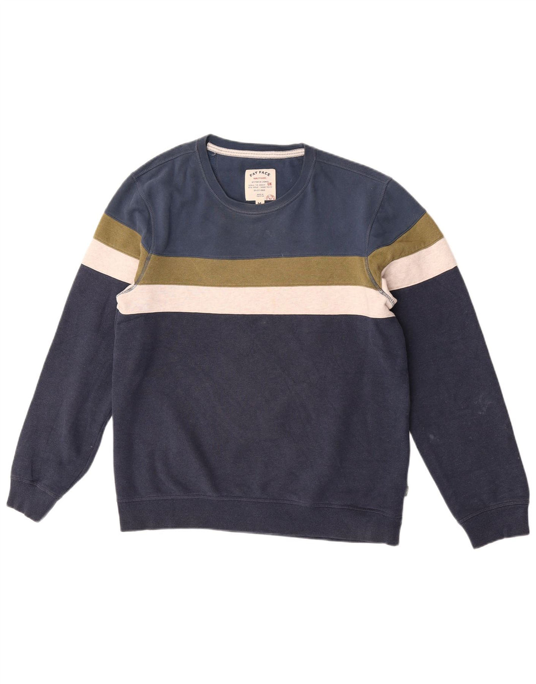 Sudadera tipo jersey de hombre Fat Face de algodón color block en azul marino mediano