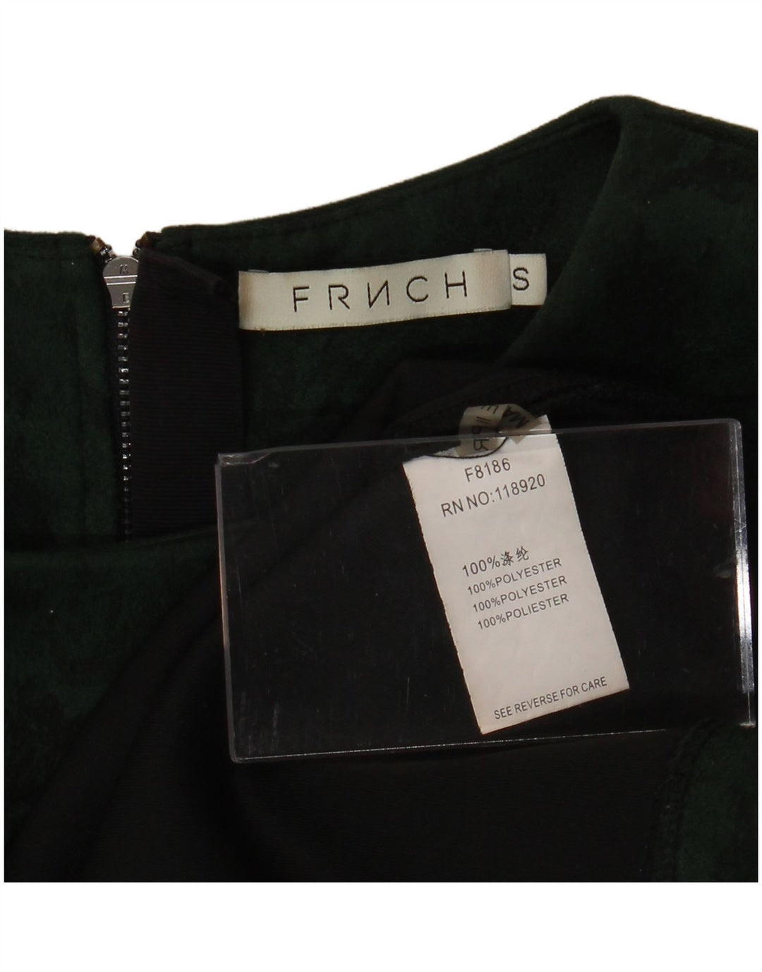 FRNCH Blusa corta para mujer Top UK 46 Poliéster floral verde pequeño