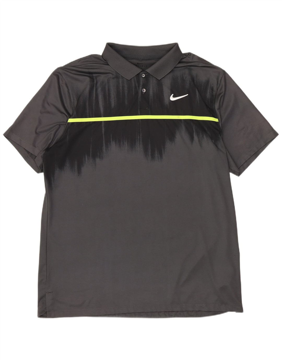 Polo Nike Dri Fit de corte estándar para hombre, poliéster color block grande en gris