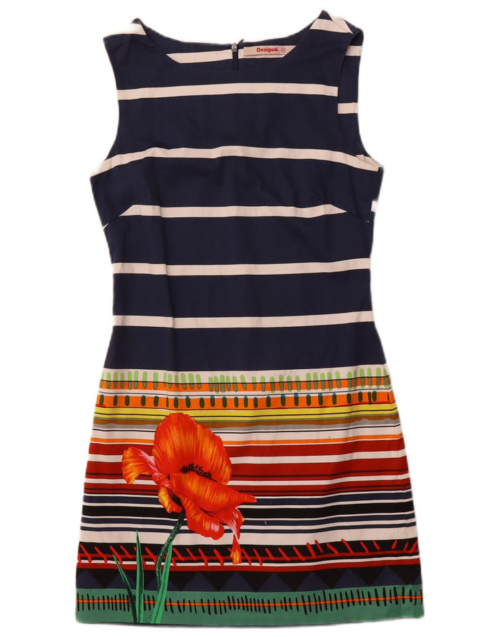 Desigual Vestido tubo sin mangas para mujer EU 36 Small Azul marino a rayas